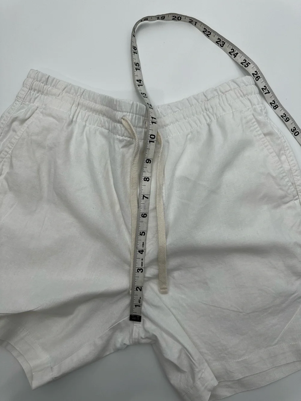J.Crew White Linen blend draw string waist shorts size M
